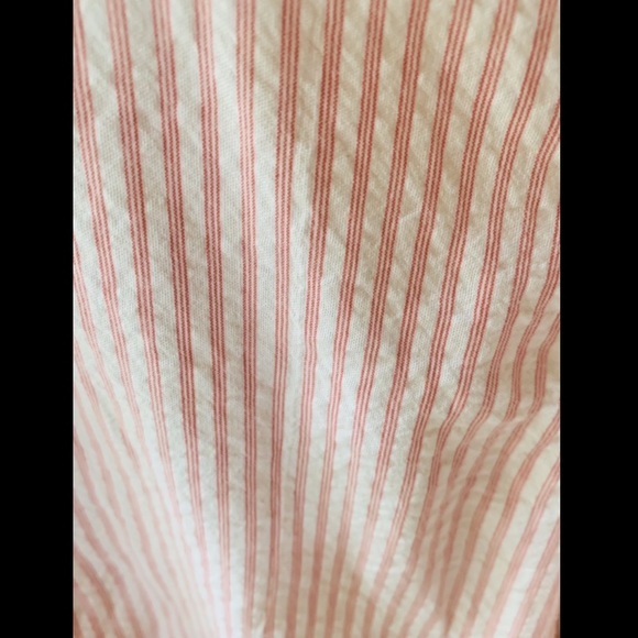 Aerie Boyfriend Ticking Stripe Oversized Button Down in Pink. Size XS. NWOT. - Picture 5 of 6